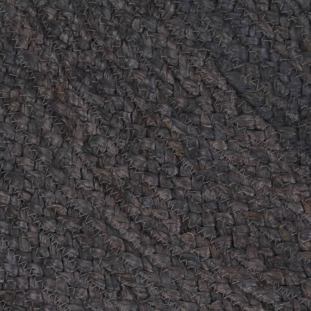 vidaXL Tapete artesanal em juta redondo 210 cm cinzento-escuro