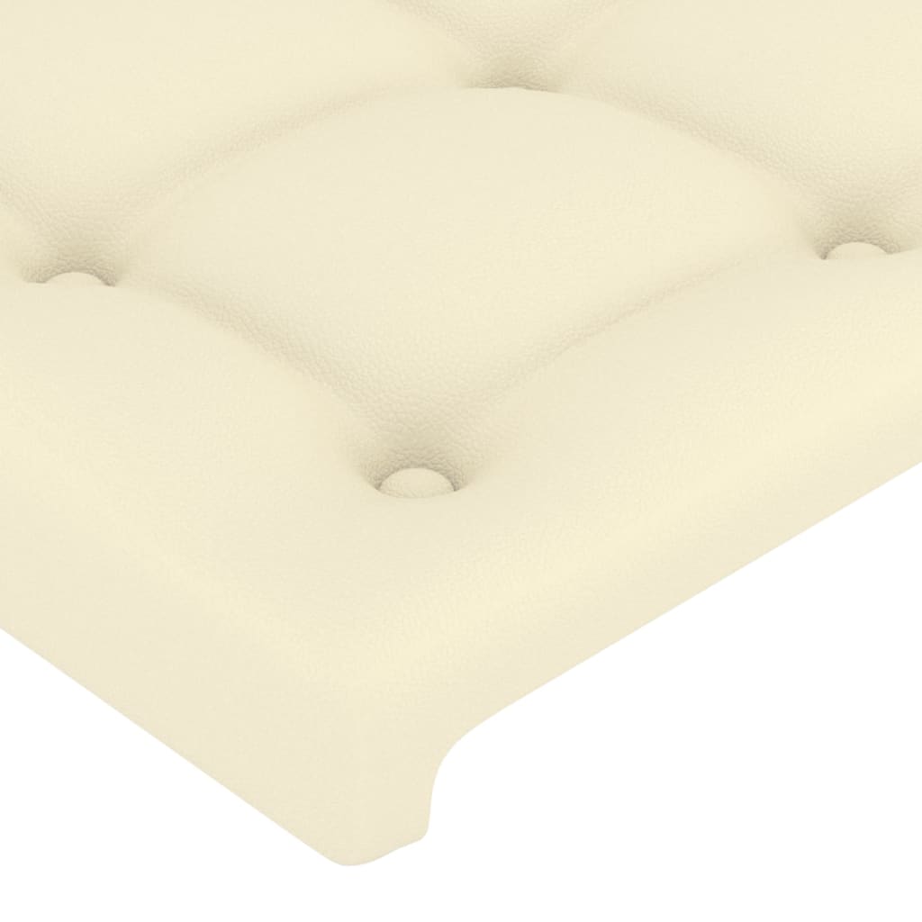 vidaXL Cabeceira de cama c/ abas couro artificial 83x16x78/88 cm creme
