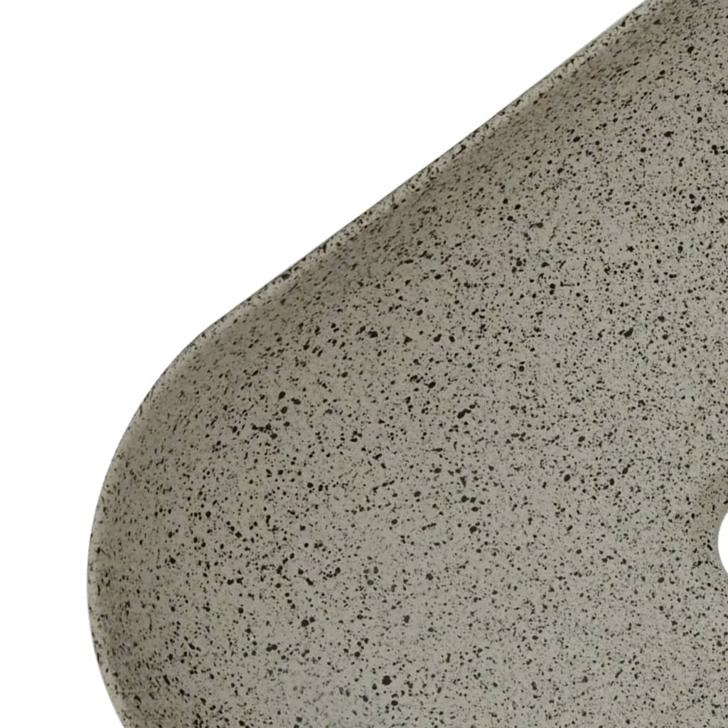 vidaXL Lavatório de bancada retangular 48x37,5x13,5 cm cerâmica cinza