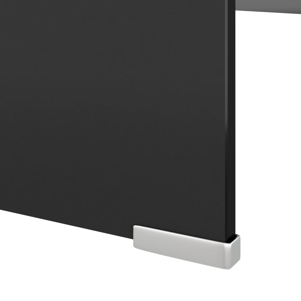 vidaXL Suporte de TV/monitores em vidro preto 120x30x13 cm