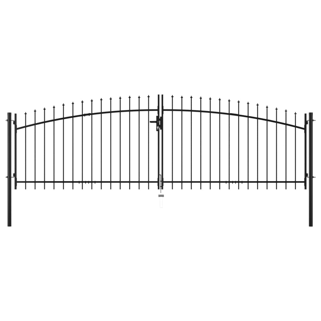 vidaXL Portão de cerca com porta dupla e topo em lanças 400x200 cm