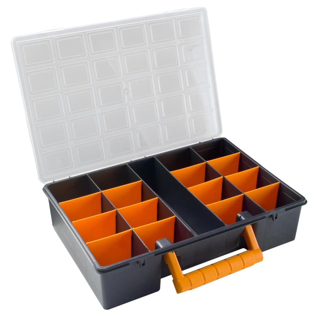 vidaXL 2pcs caixas arrumação c/ divisórias removíveis 360x250x85 mm PP