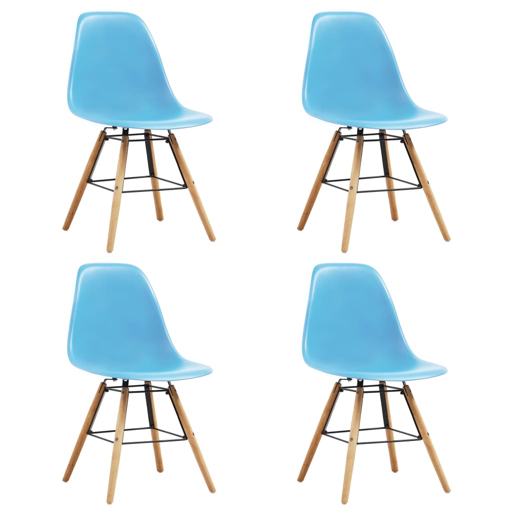 vidaXL Cadeiras de jantar 4 pcs plástico azul