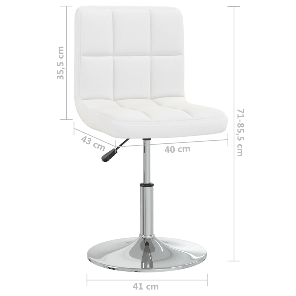 vidaXL Cadeira de jantar couro artificial branco