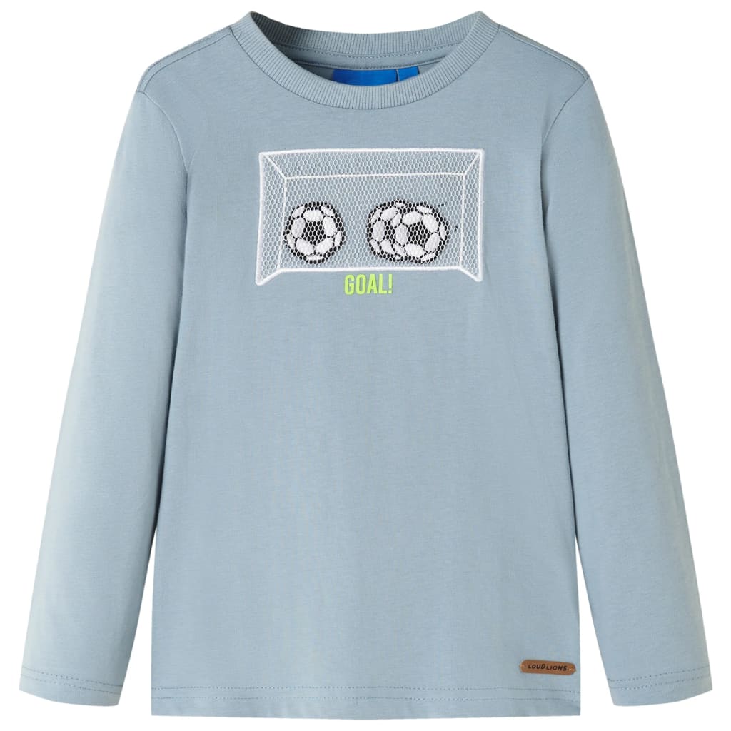 T-shirt de manga comprida para criança azul-claro 92