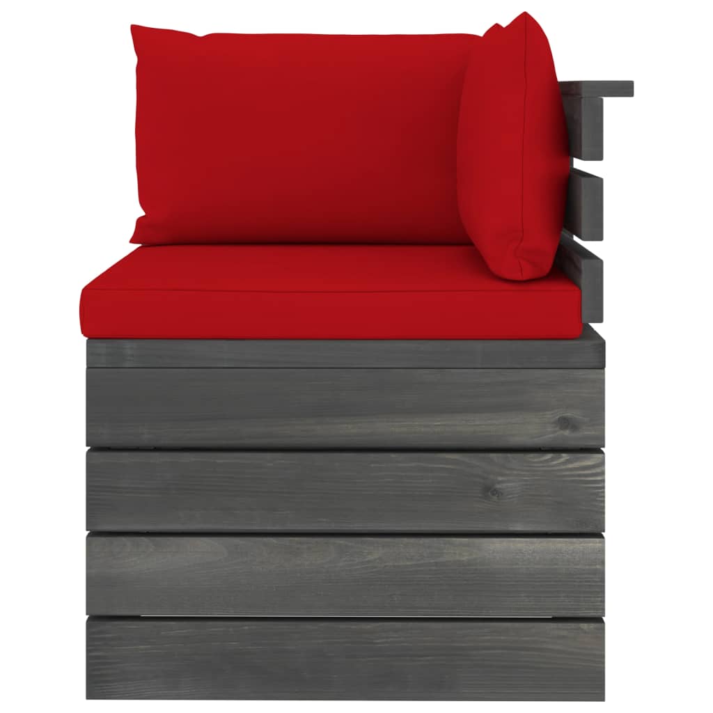 vidaXL 5 pcs conjunto lounge de paletes com almofadões pinho maciço