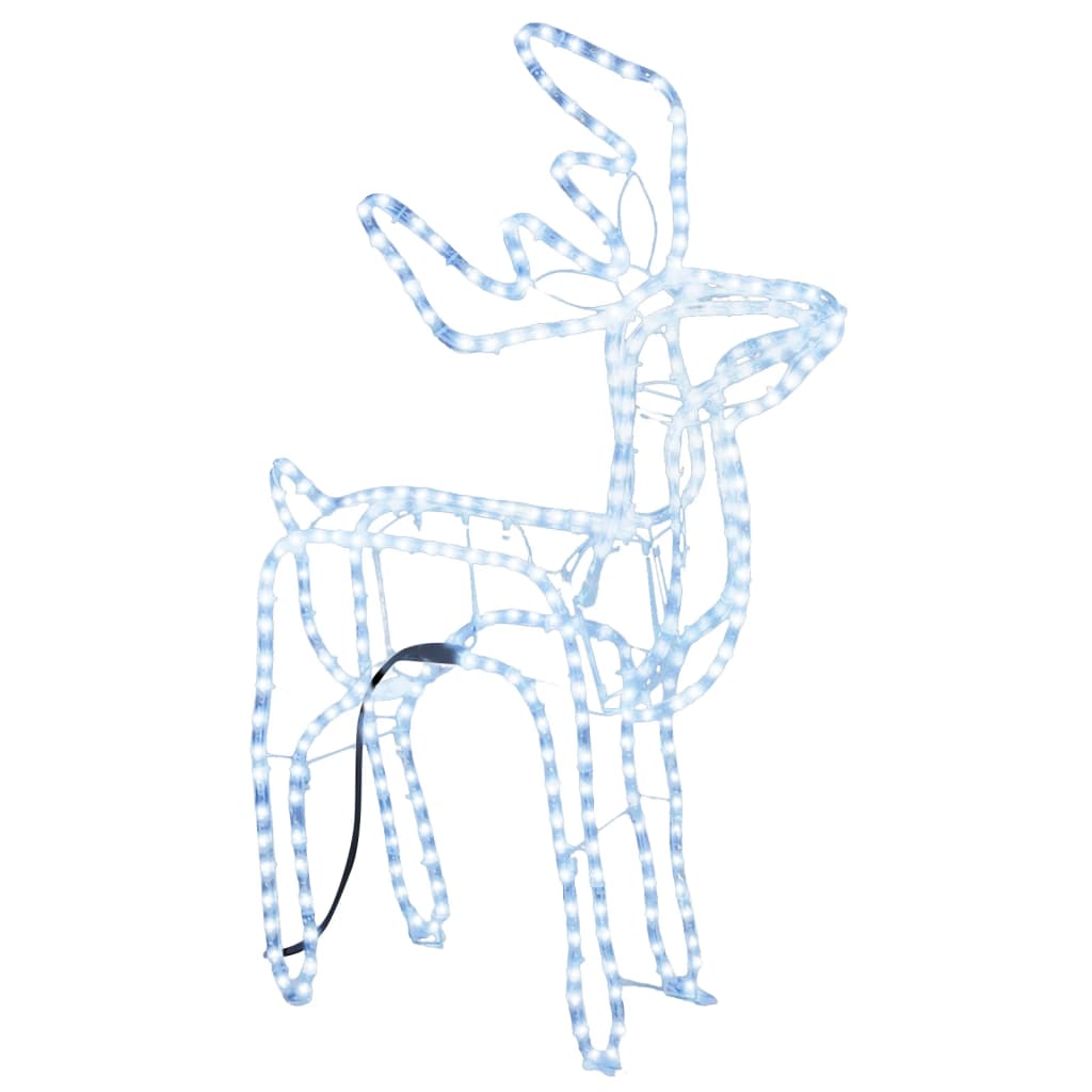 vidaXL Figura de rena de Natal 76x42x87 cm branco frio