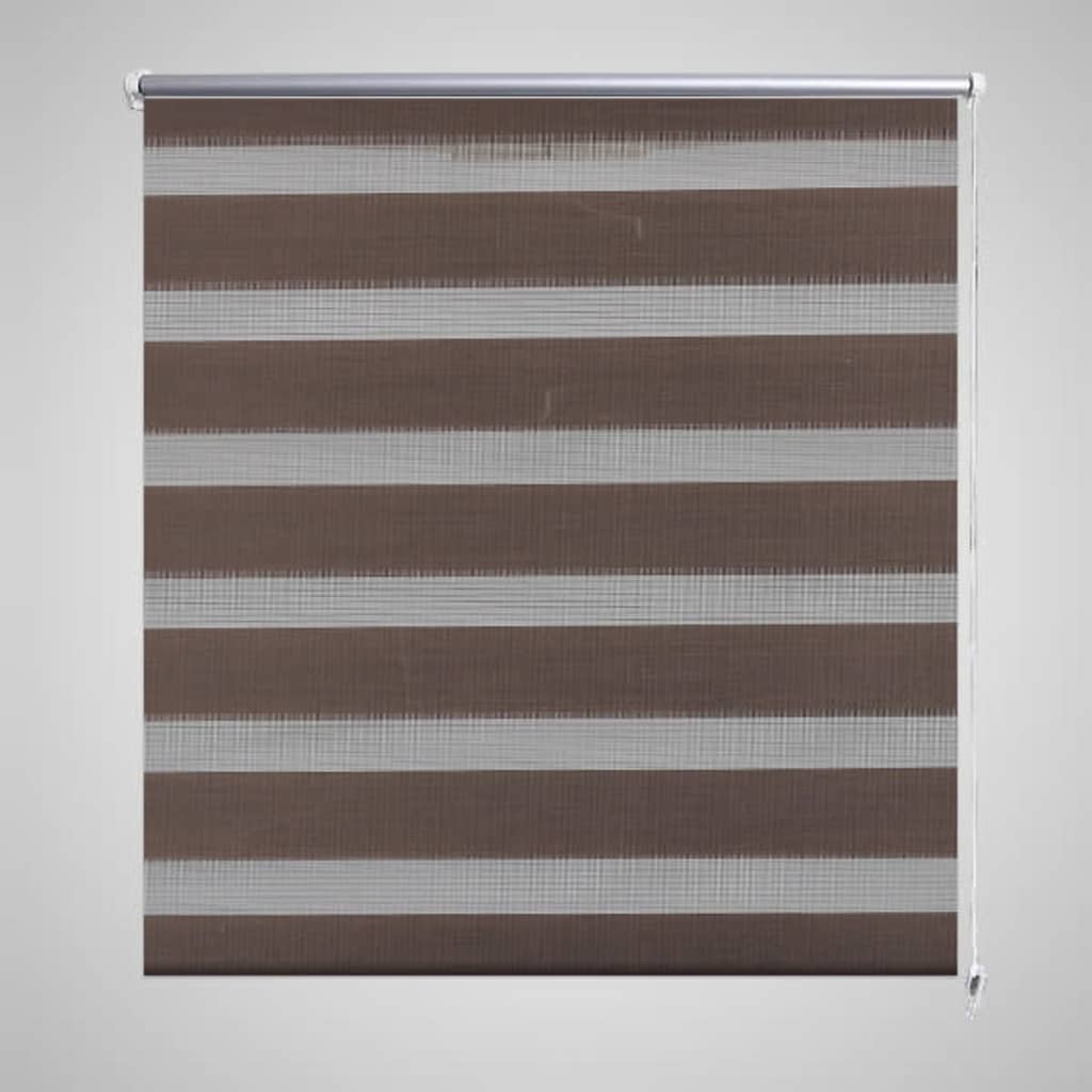 Estore de rolo 90 x 150 cm, linhas de zebra / Café