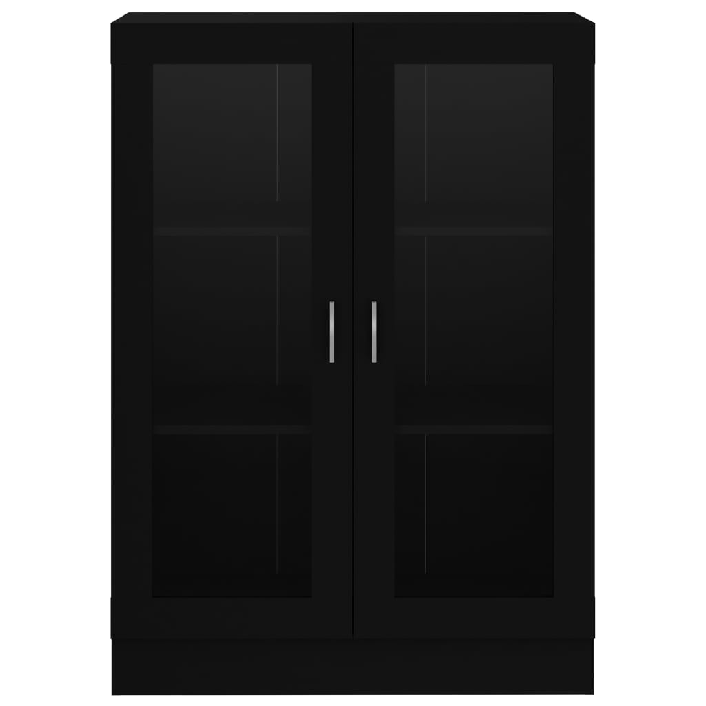 vidaXL Armário vitrine 82,5x30,5x115 cm contraplacado preto