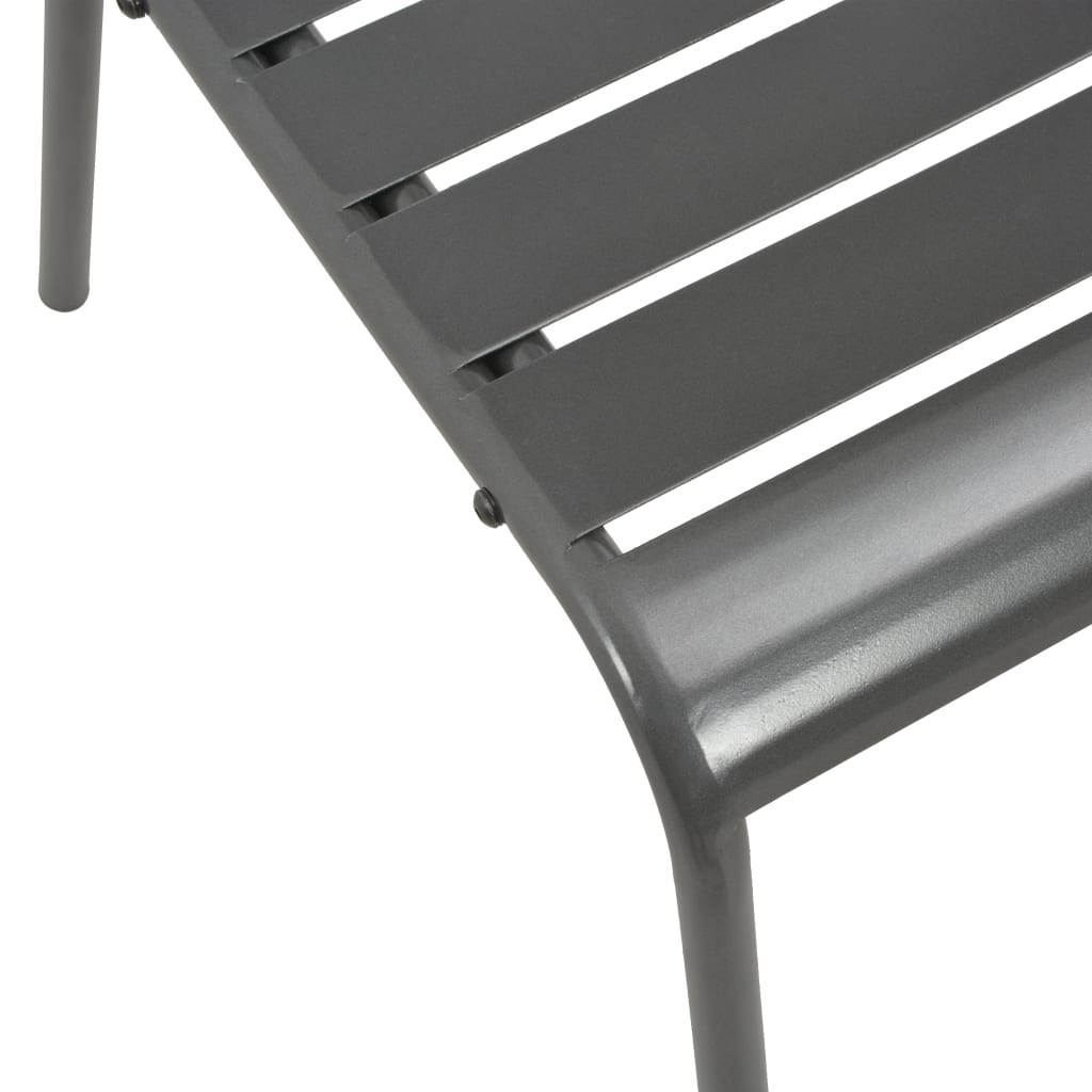 vidaXL Cadeiras de jardim design ripado 4 pcs aço cinzento-escuro