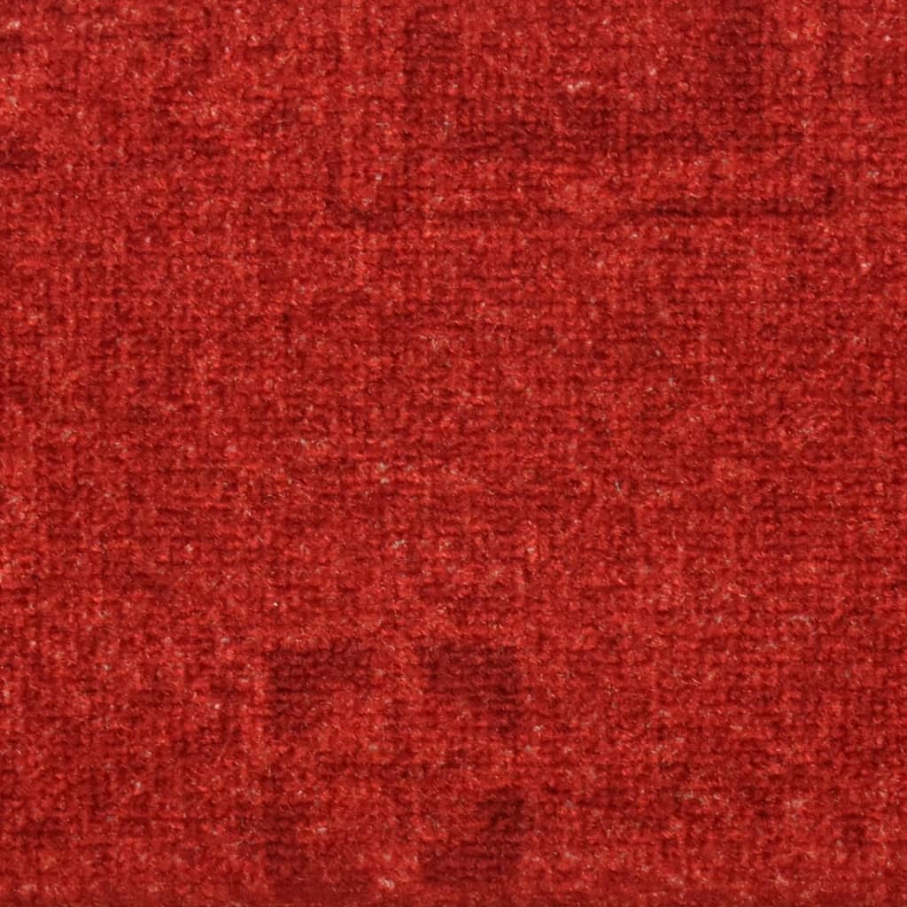 vidaXL Tapetes de escada adesivos 15 pcs 65x21x4 cm vermelho