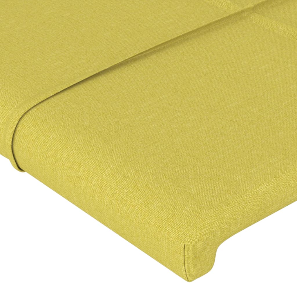 vidaXL Cabeceira de cama tecido 100x5x78/88 cm verde