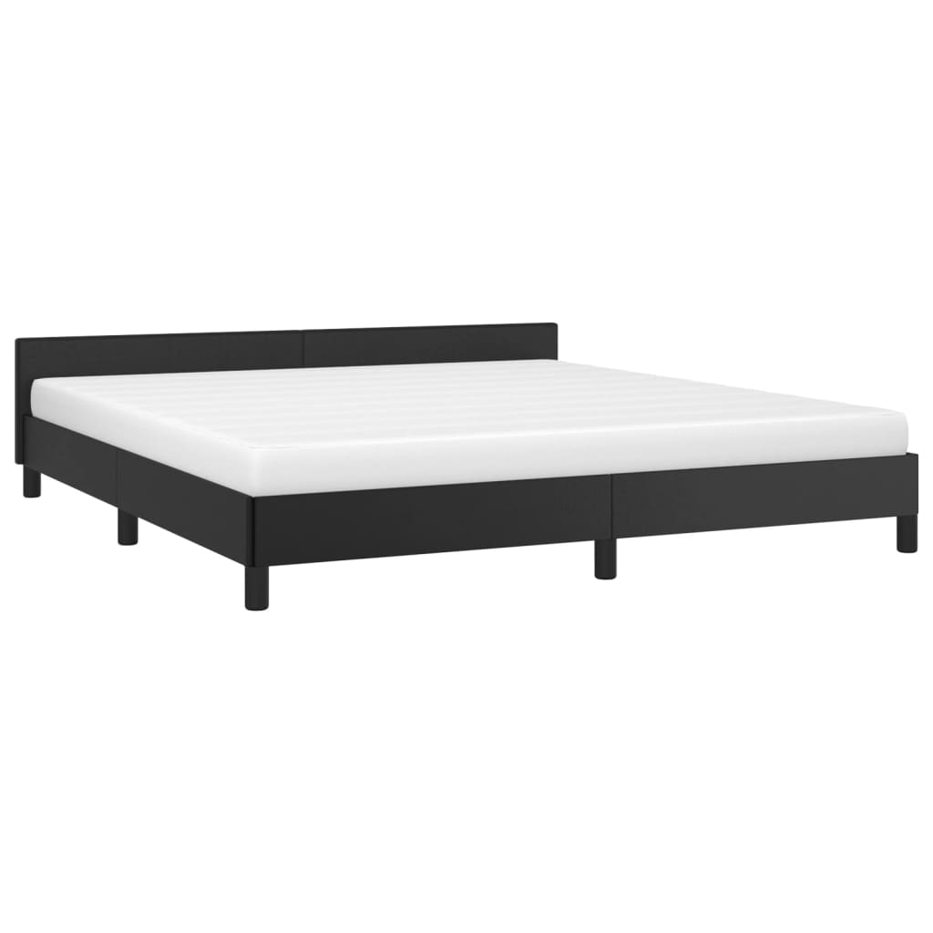 vidaXL Estrutura cama c/ cabeceira 160x200 cm couro artificial preto