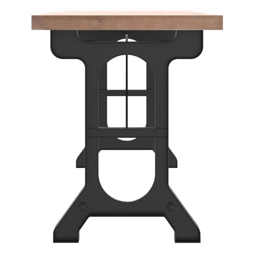 vidaXL Mesa de jantar 110x65x82 cm madeira de abeto maciça e ferro