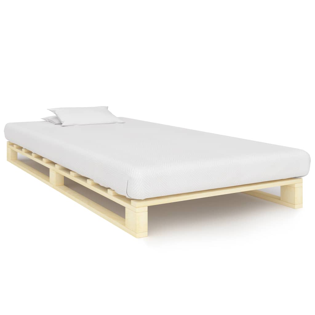 vidaXL Estrutura de cama palete de pinho maciço 90x200 cm