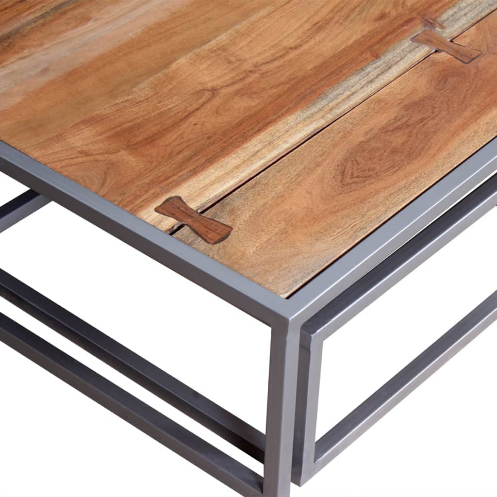 vidaXL Conjunto de mesas de centro 2 pcs madeira de acácia maciça