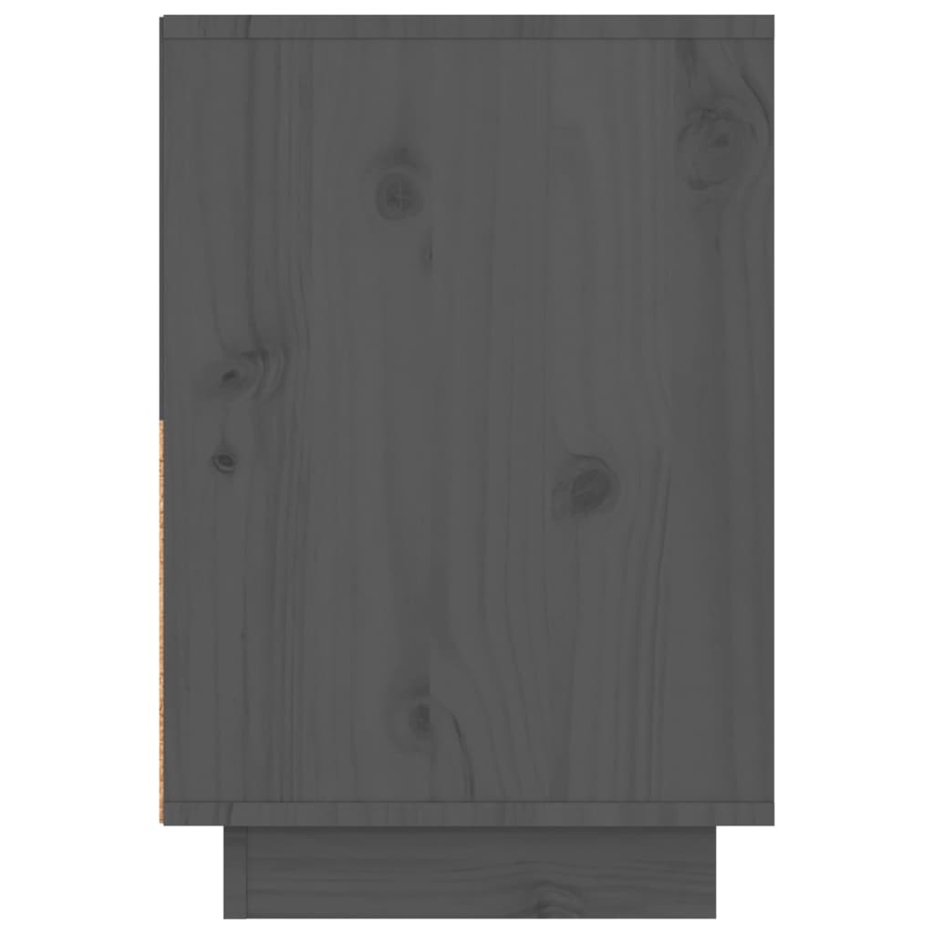 vidaXL Mesa de cabeceira 60x34x51 cm madeira de pinho maciça cinza