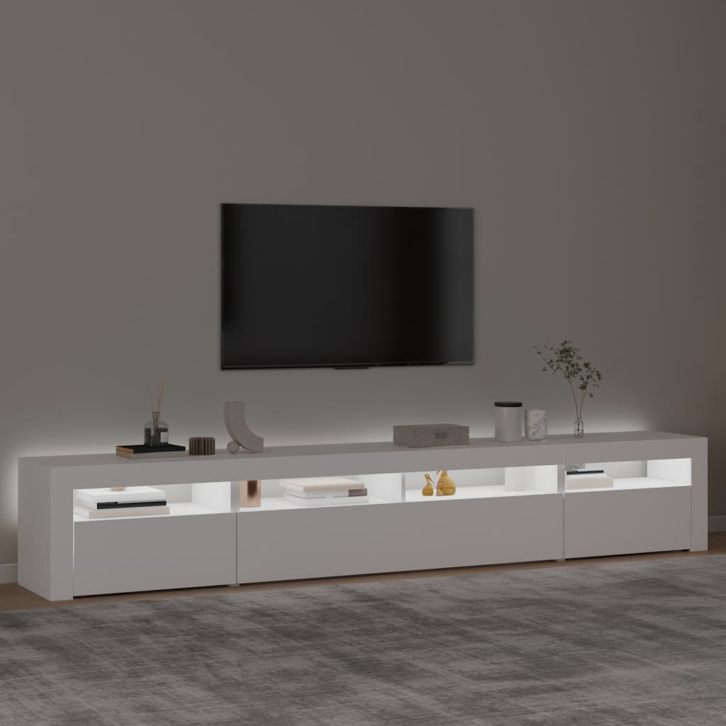 vidaXL Móvel de TV com luzes LED 240x35x40 cm branco