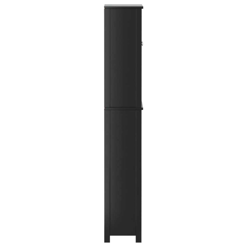 vidaXL Móvel de sanita BERG 60x27x164,5 cm madeira maciça preto