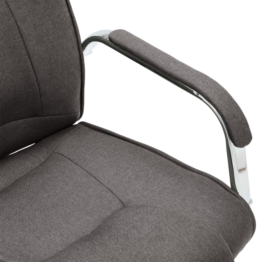 vidaXL Cadeira de escritório cantilever em tecido cinzento