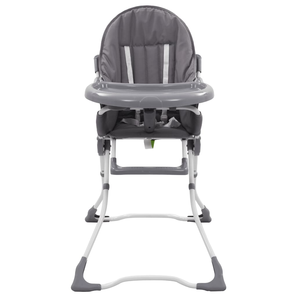 vidaXL Cadeira de refeição para bebé cinzento e branco