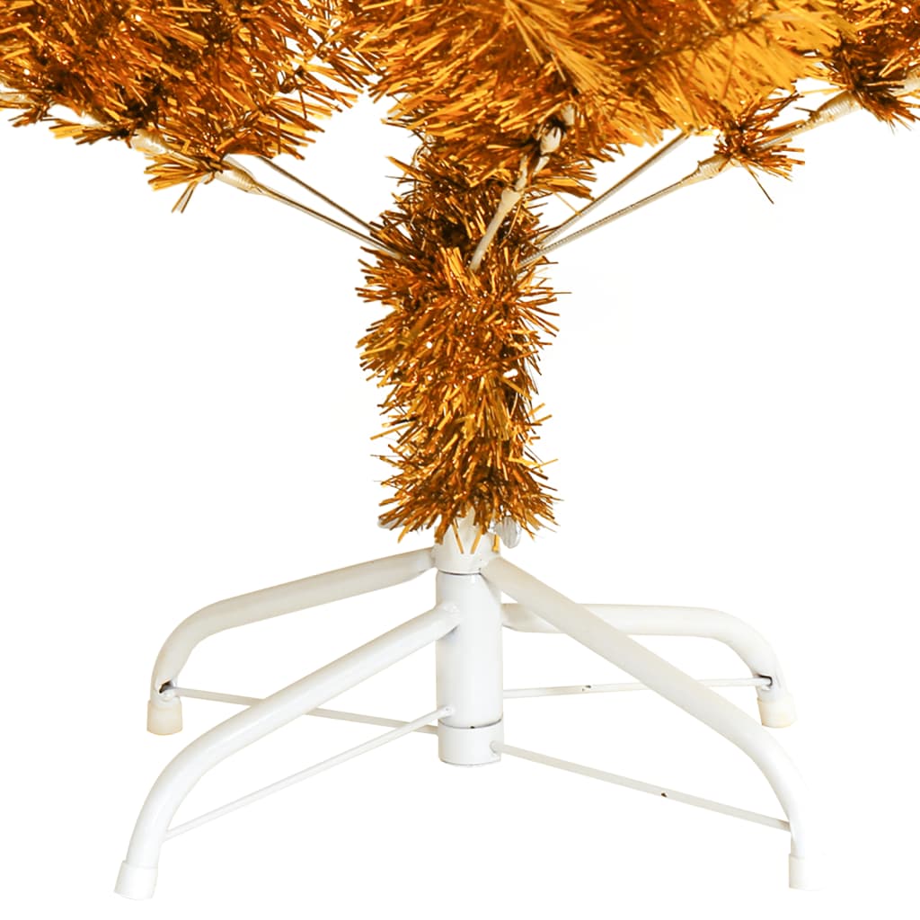 vidaXL Árvore de Natal artificial com suporte 150 cm PET dourado