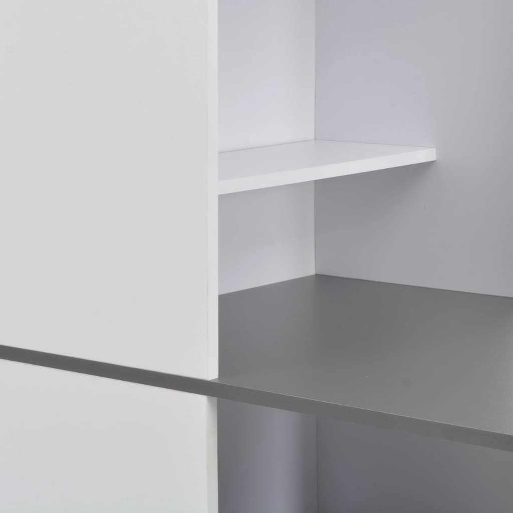 vidaXL Mesa de bar com armário 115x59x200 cm branco