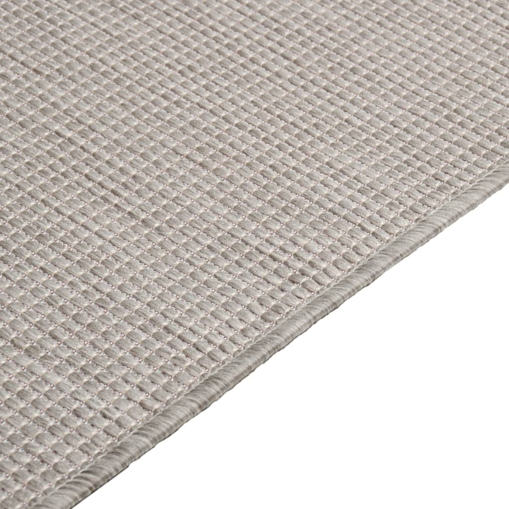 vidaXL Tapete de tecido plano p/ exterior 200x280 cm cinza-acastanhado