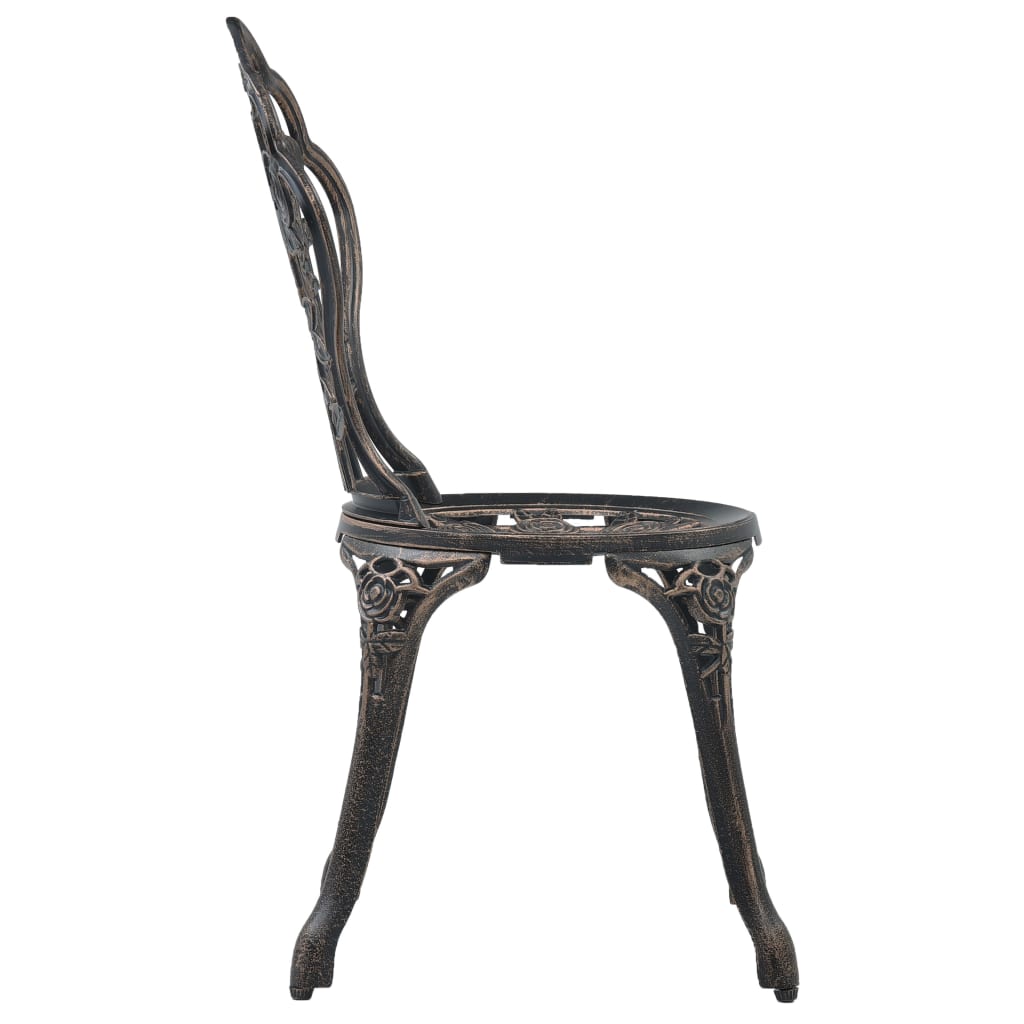 vidaXL Cadeiras de bistrô 2 pcs alumínio fundido bronze