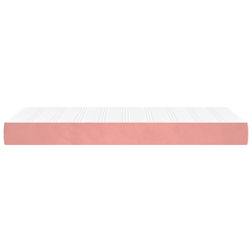 vidaXL Colchão de molas ensacadas 90x190x20 cm veludo rosa