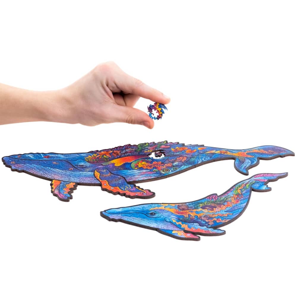 UNIDRAGON Puzzle de madeira 172 pcs Milky Whales Medium 33x20 cm
