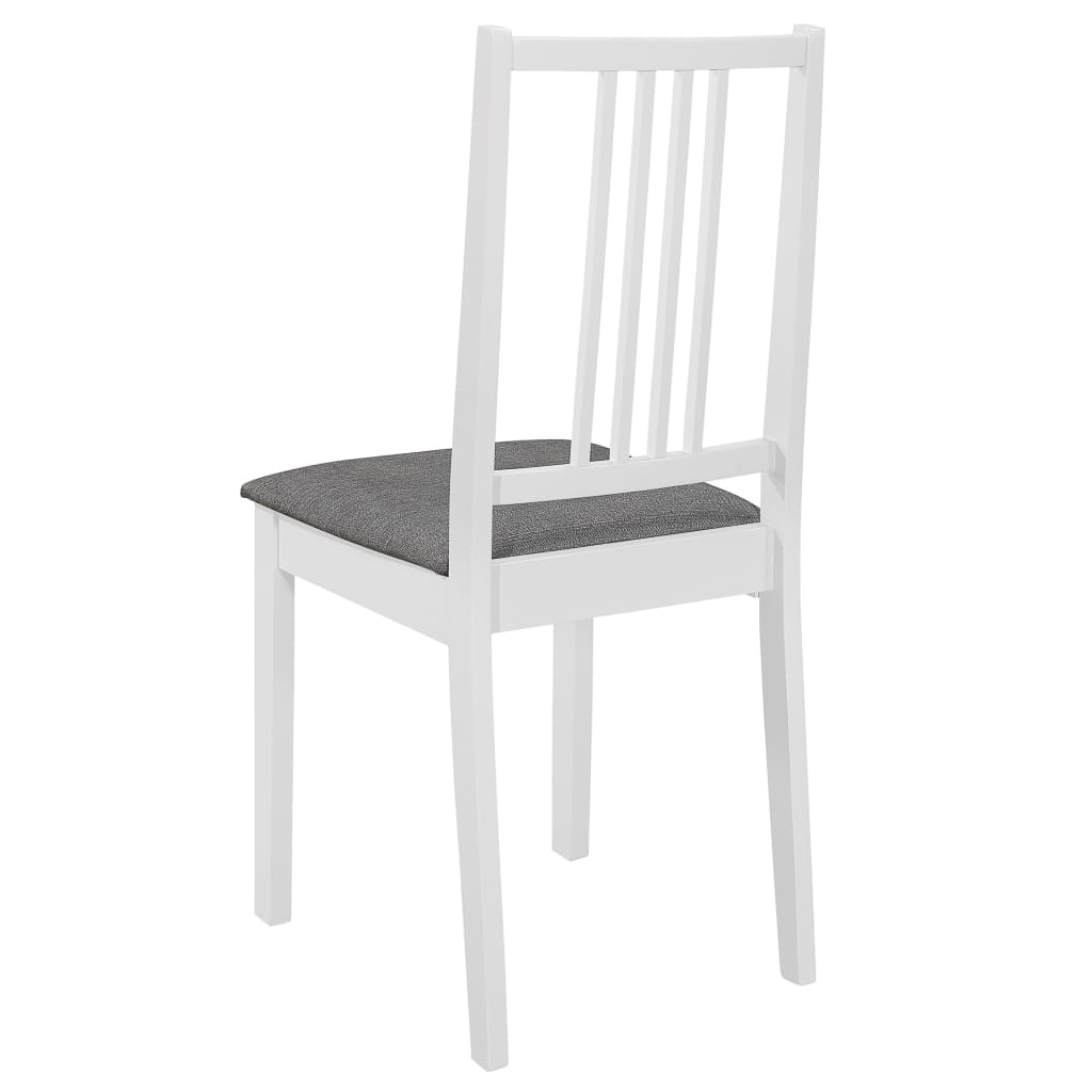 vidaXL Cadeiras de jantar com almofadões 2 pcs madeira maciça branco
