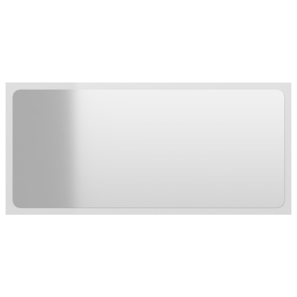 vidaXL Espelho de casa de banho 80x1,5x37 cm contrap. branco brilhante