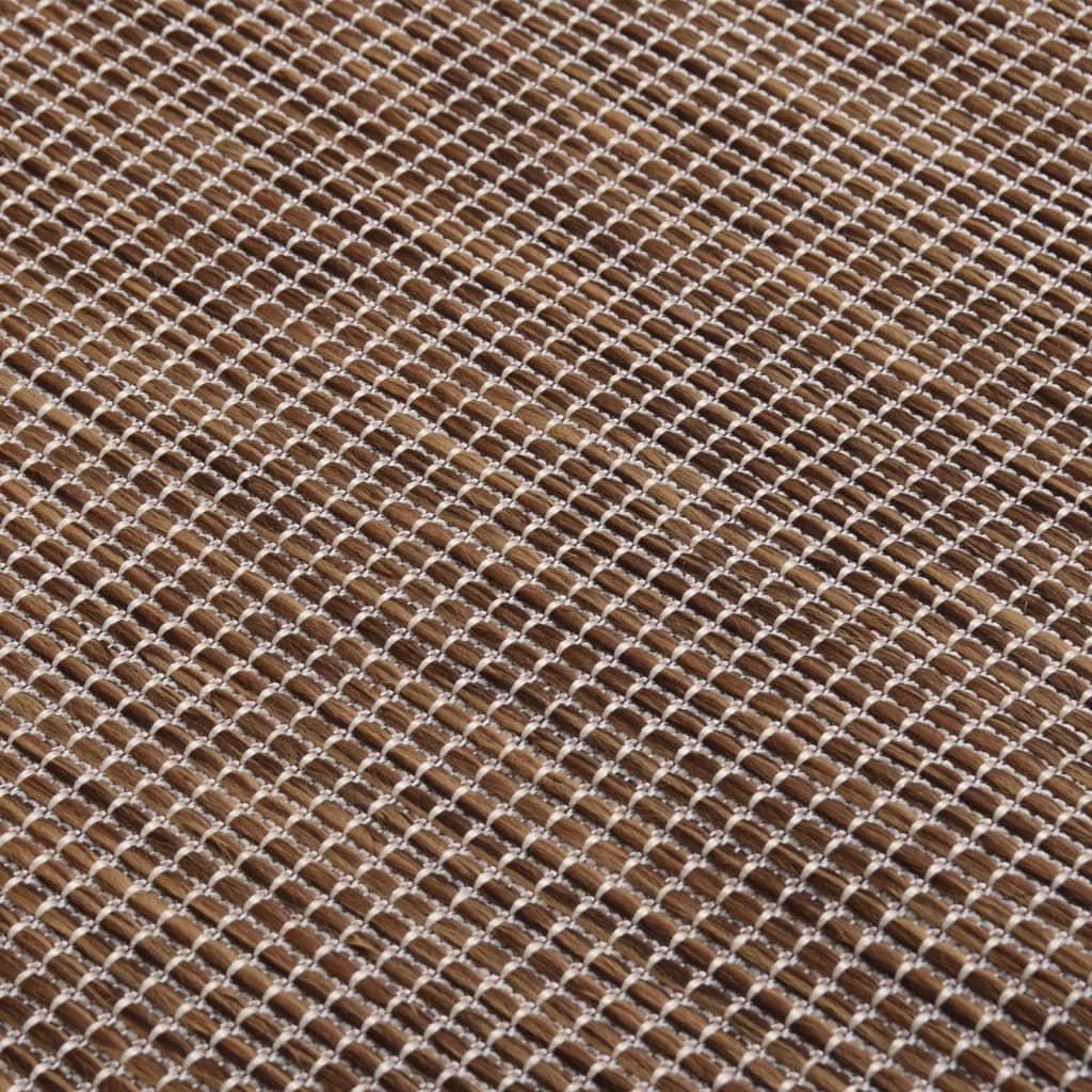 vidaXL Tapete de tecido plano p/ exterior 120x170 cm castanho