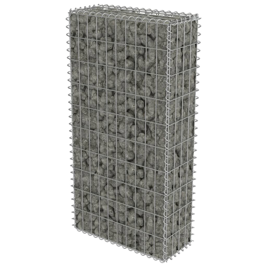 vidaXL Muro gabião com tampas aço galvanizado 50x20x100 cm