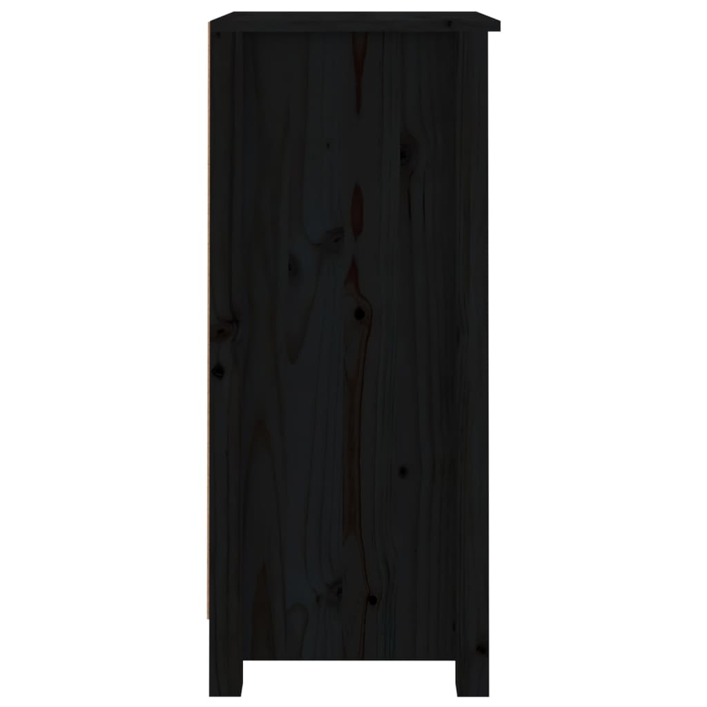 vidaXL Aparadores 2 pcs 40x35x80 cm madeira de pinho maciça preto