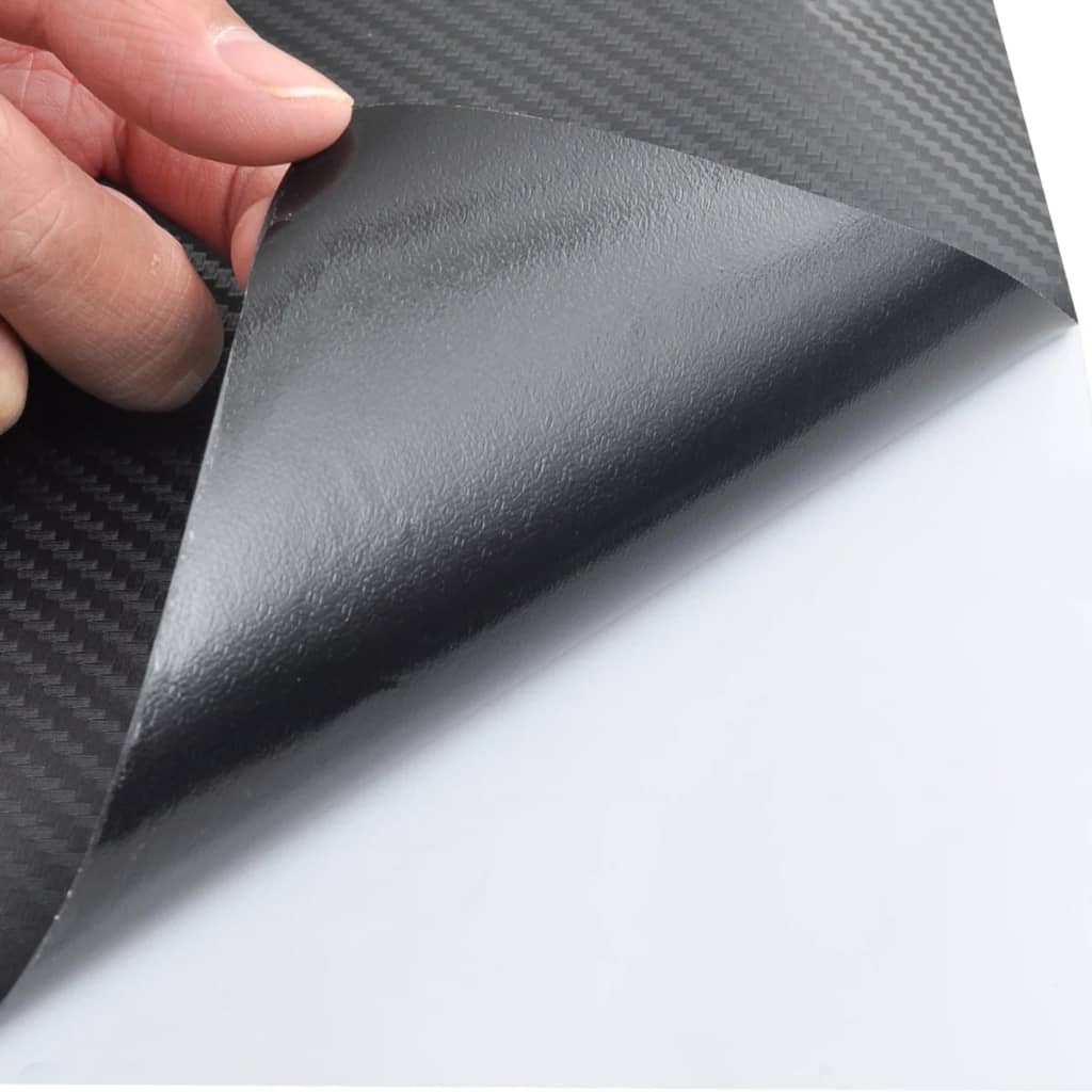 Película para carros em fibra de carbono 3D 152 x 500 cm preto