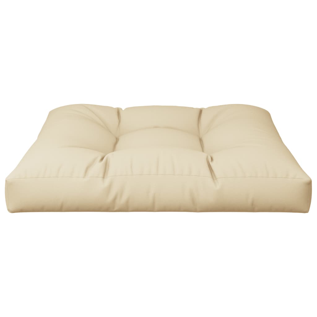 vidaXL Almofadão sofá de paletes 80x80x12 cm tecido bege