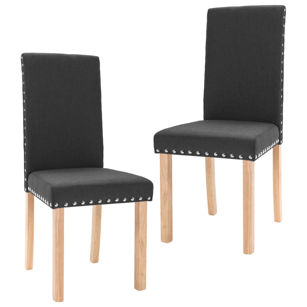 vidaXL Cadeiras de jantar 2 pcs tecido preto