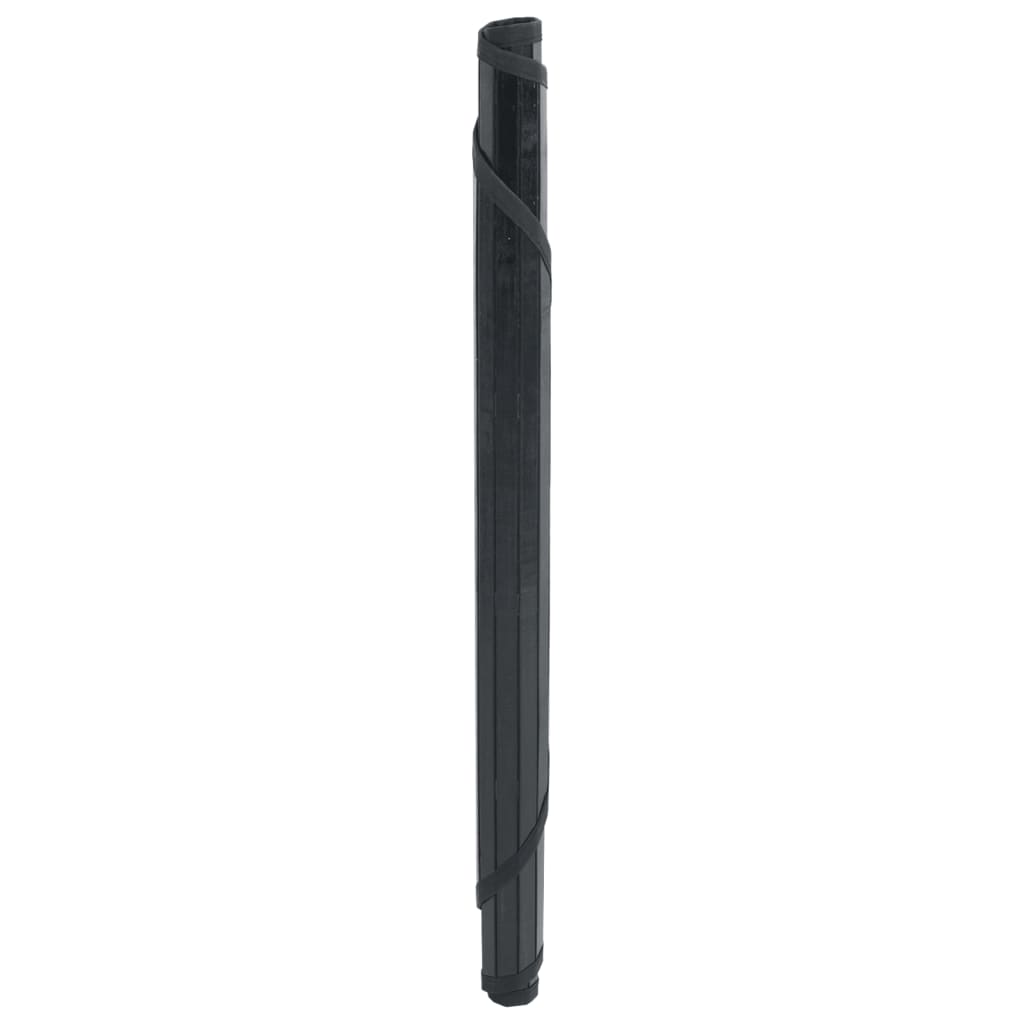 vidaXL Tapete redondo 60 cm bambu preto