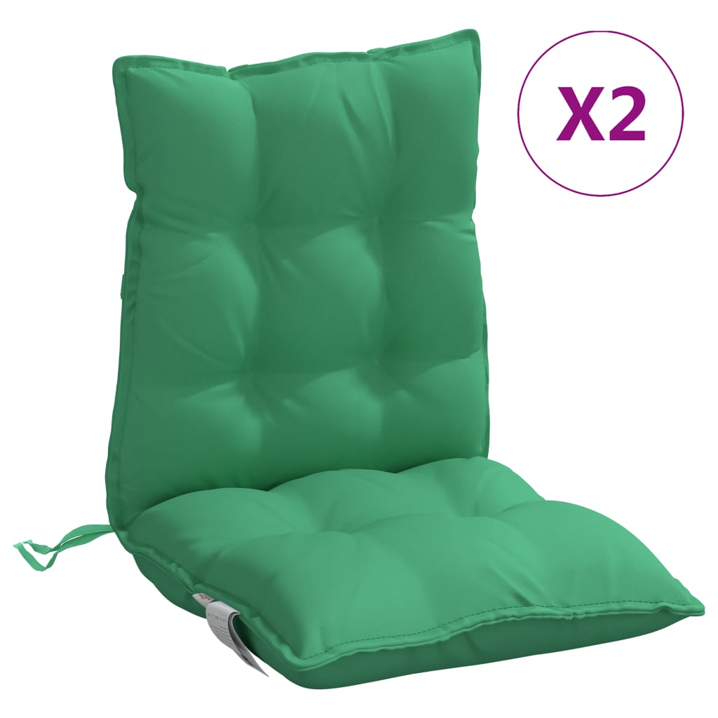 vidaXL Almofadões cadeira encosto baixo 2 pcs tecido oxford verde