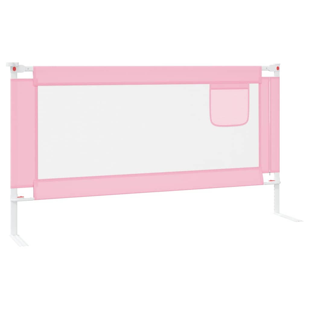 vidaXL Barra de segurança p/ cama infantil tecido 160x25 cm rosa