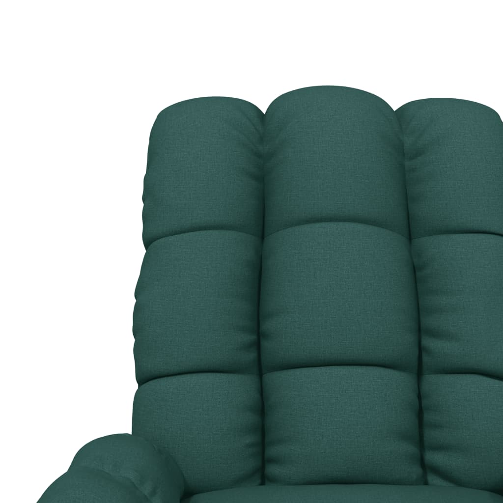 vidaXL Poltrona de massagens elétrica tecido verde-escuro