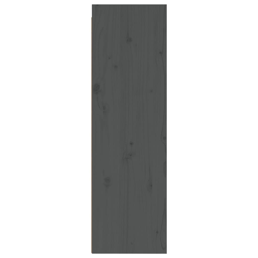vidaXL Armário de parede 30x30x100 cm madeira de pinho maciça cinza