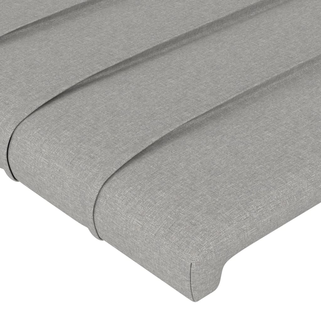 vidaXL Cabeceira de cama 2 pcs tecido 80x5x78/88 cm cinzento-claro