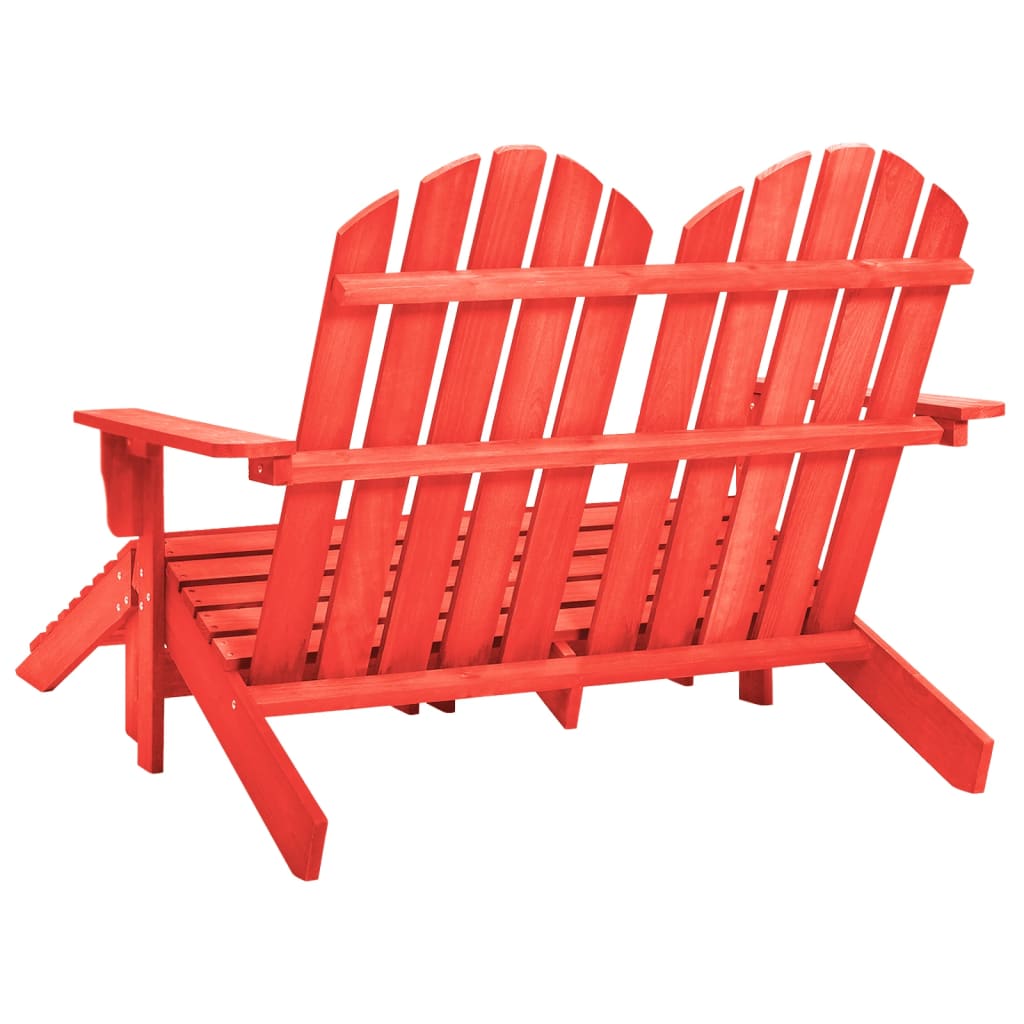 vidaXL Cadeira de jardim e otomano Adirondack 2 lugares abeto vermelho