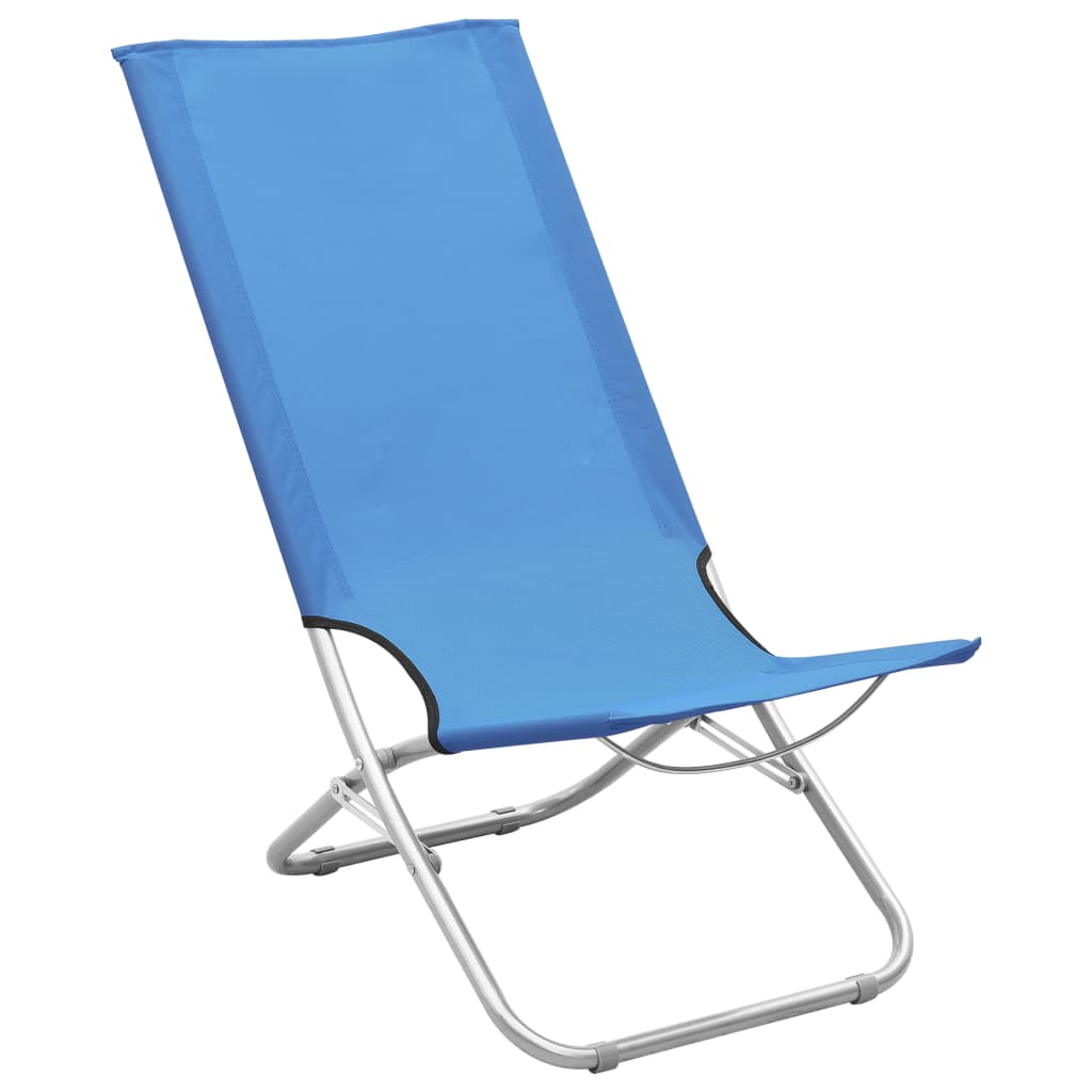 vidaXL Cadeiras de praia dobráveis 2 pcs tecido azul
