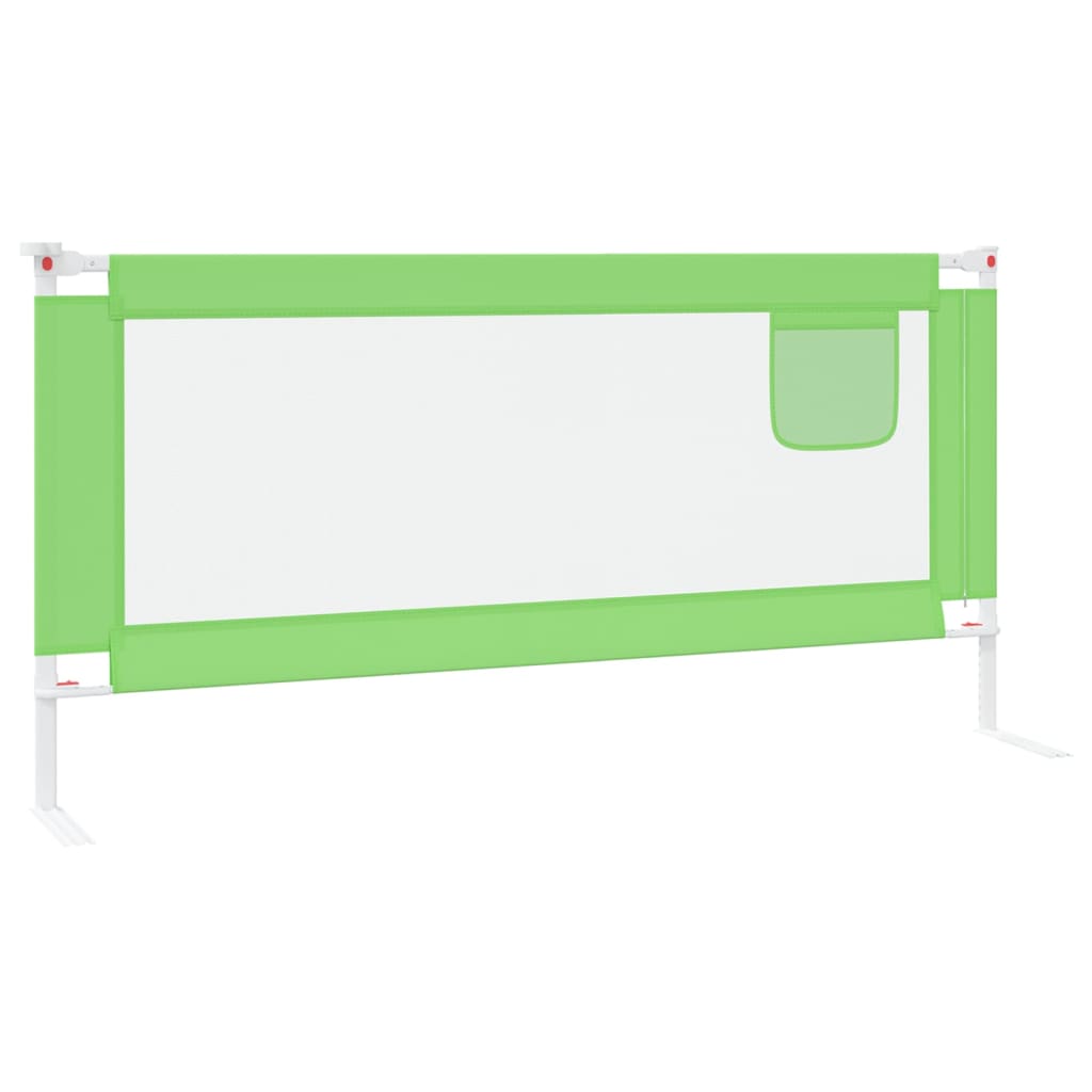 vidaXL Barra de segurança p/ cama infantil tecido 190x25 cm verde