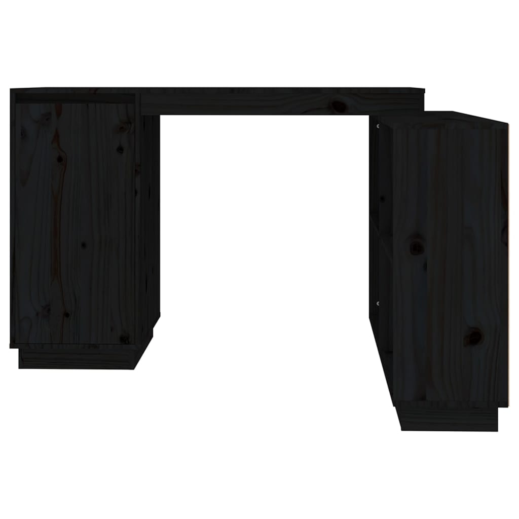 vidaXL Secretária 110x50x75 cm madeira de pinho maciça preto