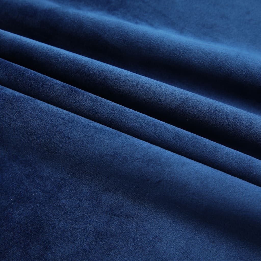 vidaXL Cortina blackout com ganchos 290x245 cm veludo azul-escuro